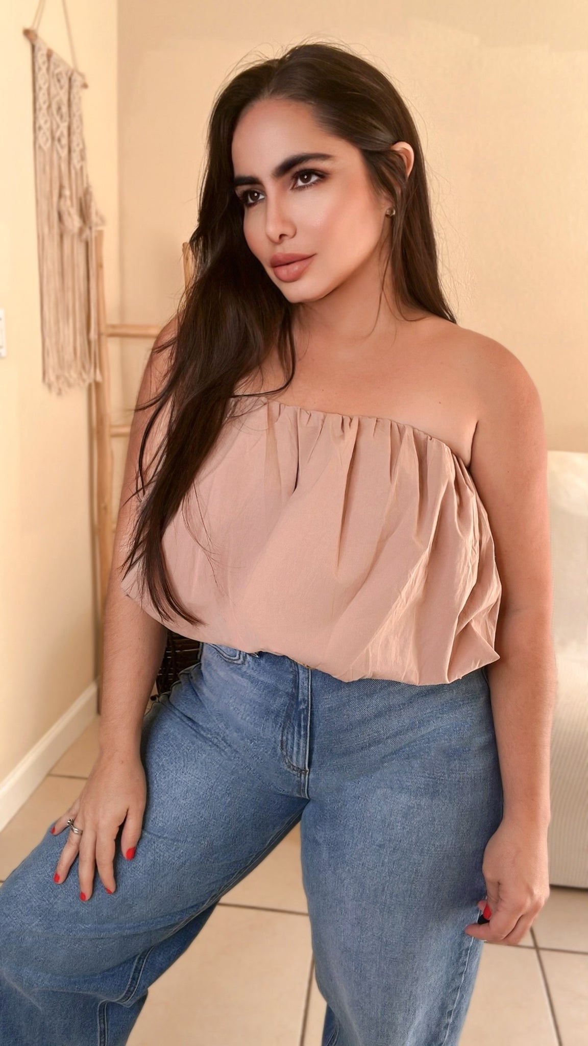 Bella Bubble Top (Taupe)