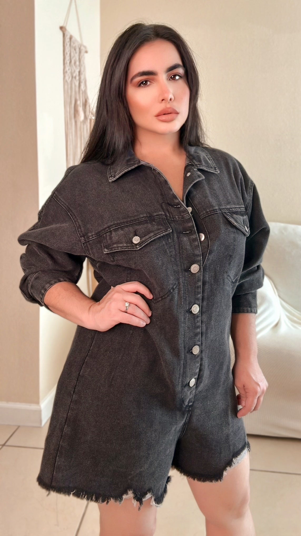 Denim Season Oversized Romper