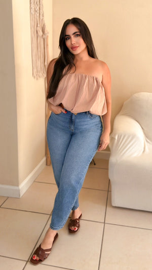 Bella Bubble Top (Taupe)