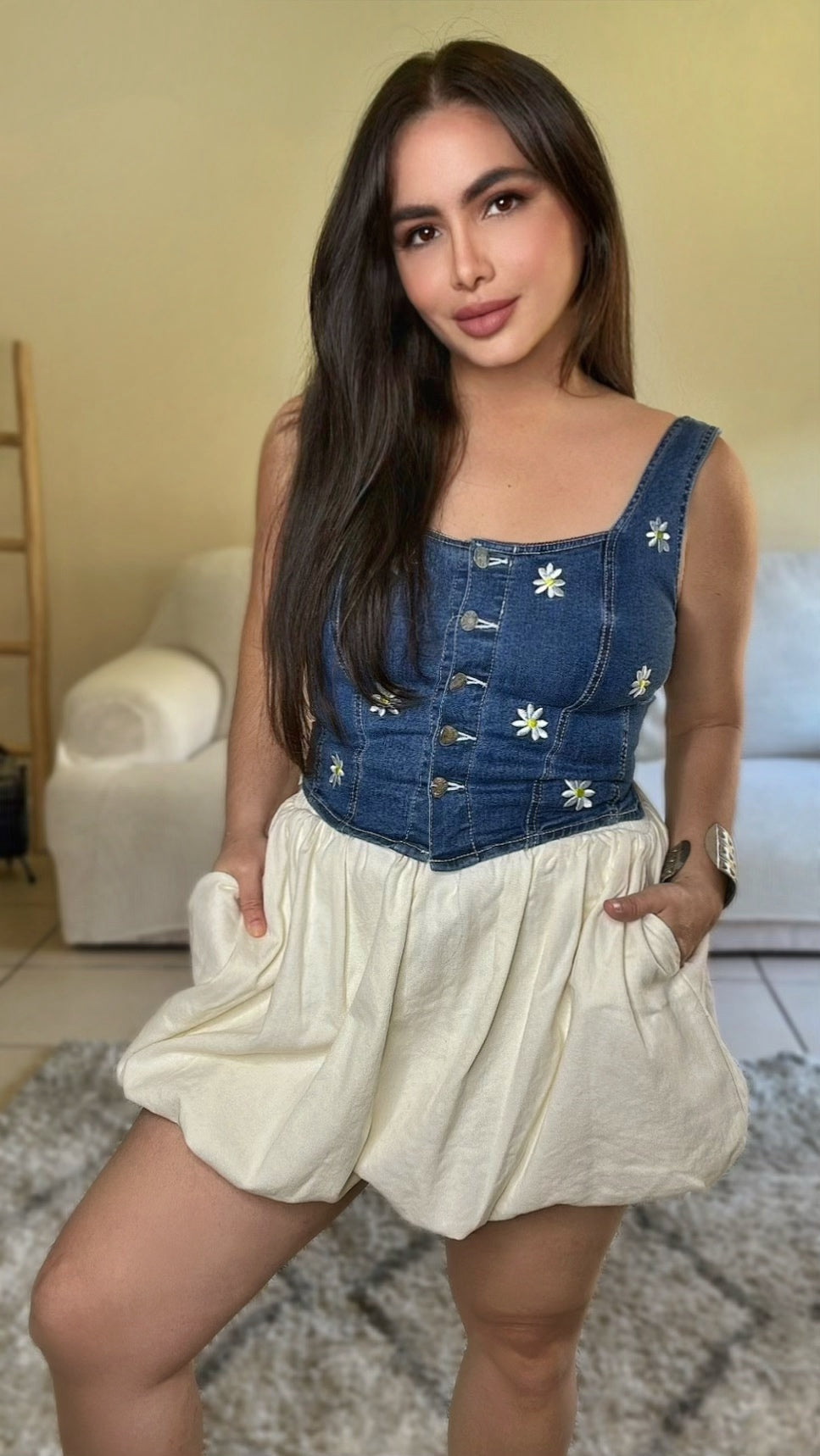 Tyra Bubble Denim Skirt