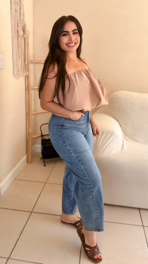 Bella Bubble Top (Taupe)