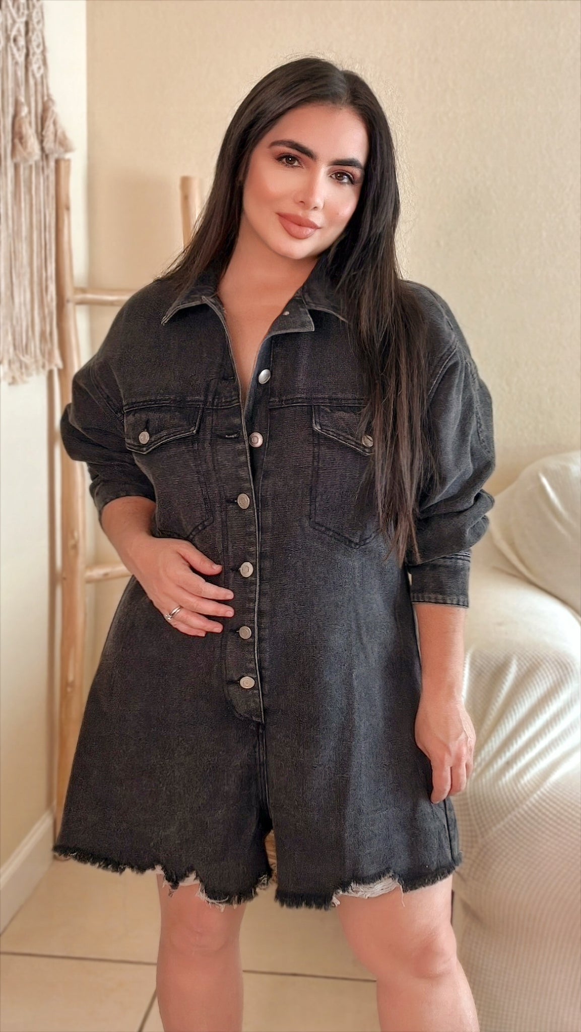 Denim Season Oversized Romper