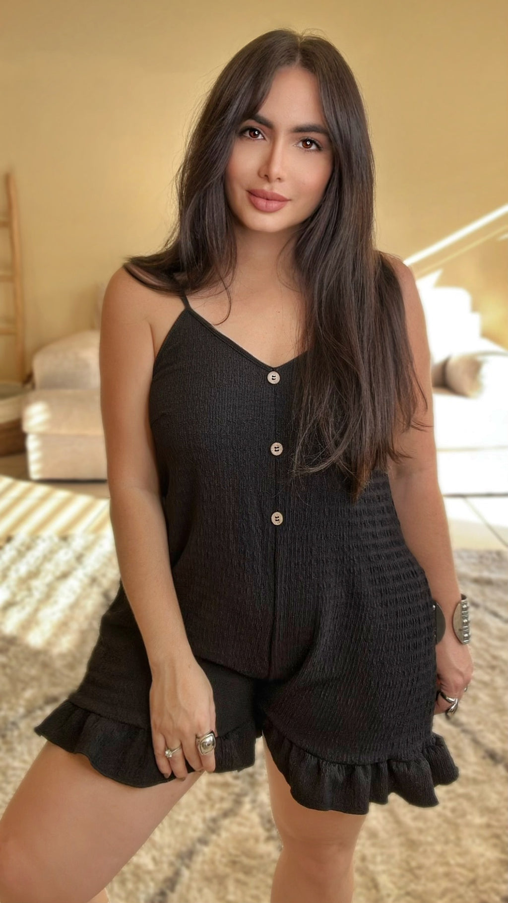 The Eira Romper (Black)