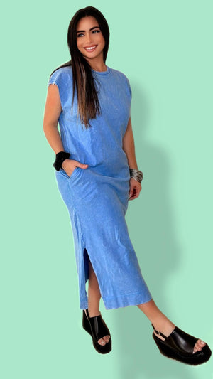 Chillin Julia Midi Dress (Sky Blue)